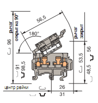 Клемма M4/8.SF винт. 4мм.кв. держатель предохранителя 5х20, 5х25 мм