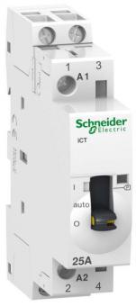 Модульный контактор с ручным управлением iCT Acti 9 Schneider Electric 25A 2НО 230/240В АС 50ГЦ