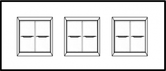 Axolute декоративные накладки прямоугольной формы, горизонтальные, White, цвет белый, на 2+2+2 модул