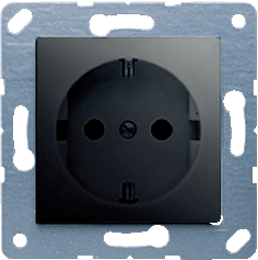 JUNG CD 500/CD plusЧерный Розетка с/з для установки под откидную крышку, размер 50х50, винт зажим (
