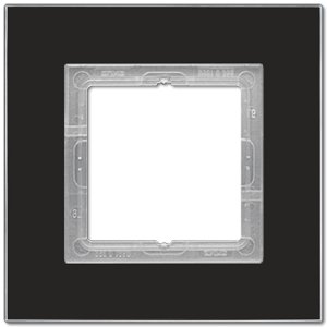 Рамка для серии LS-Plus однократная черное стекло