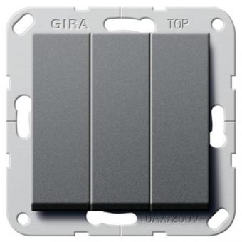 Выключатель/переключатель трехклавишный с винтовыми клеммами Gira System 55 