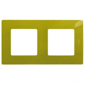 Рамка на два поста Legrand Etika зеленый папоротник (желто-зеленая)
