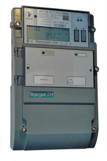 Счетчик электроэнергии трансформаторного включения Меркурий 234 ARTM-03 PB.L2 5(10)А трехфазный (380В) многотарифный, оптопорт, RS-485, PLC-II