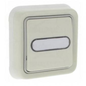 Кнопочный выключатель с подсветкой с нормально-открытым и нормально-закрытым контактами 10А с держателем этикетки Legrand Plexo IP55 белый