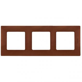 Рамка на три поста Legrand Etika  какао (коричневая)