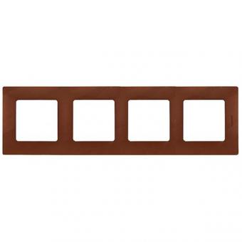 Рамка на четыре поста Legrand Etika  какао (коричневая)