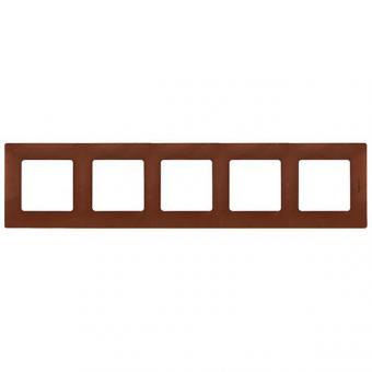Рамка на пять постов Legrand Etika  какао (коричневая)