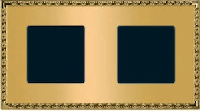 Рамка на 2 постa, TOLEDO, гор/верт. цвет real gold