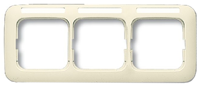 Рамка 3-постовая, горизонтальная, с полем для надписи, серия Busch-Duro 2000 SI, цвет слоновая кость