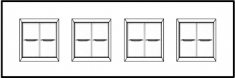 Axolute декоративные накладки прямоугольной формы, горизонтальные, White, цвет белое стекло, на 2+2+
