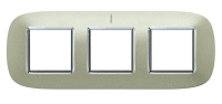 Axolute декоративные накладки в форме эллипса, глянцевые, цвет светлый титан, на 2+2+2 модуля