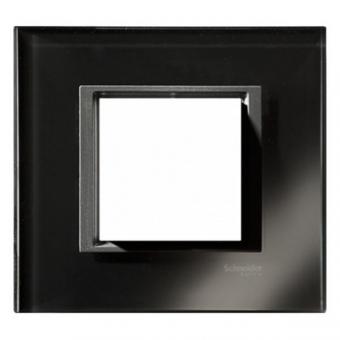 Рамка на один пост Schneider Electric Unica Class черное стекло
