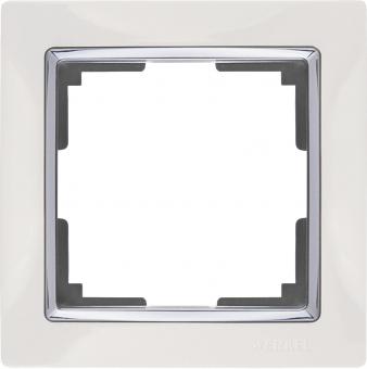 Рамка пластиковая на 1 пост Werkel Snabb (белая/серебро)