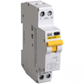 Автоматический однополюсный выключатель дифференциального тока IEK АВДТ32М C25 AC10