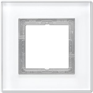 рамка однократная белое стекло серии LS Plus