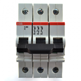 Автоматический выключатель трехполюсный ABB S283 C80