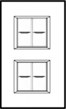 Axolute декоративные накладки прямоугольной формы, стекло, цвет черное стекло, на 2+2 модуля
