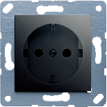 JUNG CD 500/CD plusЧерный Розетка с/з для установки под откидную крышку, размер 50х50, винт зажим (