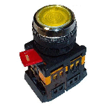 Кнопка ABLFS-22 желтый d22мм неон/240В 1з+1р ИЭК