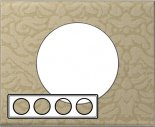 Рамка обтянутая тканью на четыре поста Legrand Celiane песочного цвета с орнаментом