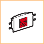 Розетка Legrand Mosaic DLP 2К+3 красная с блокировкой с рамкой и суппортом