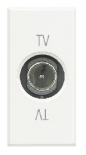 Axolute Гнездовой TV разъем типа F, сопротивление 75 Ом, резьбовое соединение, 1 модуль, цвет белый