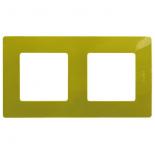 Рамка на два поста Legrand Etika зеленый папоротник (желто-зеленая)