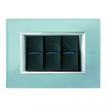 Axolute декоративные накладки прямоугольной формы, стекло, цвет голубое стекло, на 3 модуля