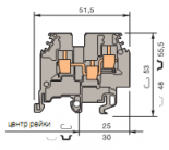Клемма M4/6.4A.P винт 4мм.кв. Земля