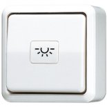 Кнопка для накладного монтажа без фиксации, однополюсная с НО контактом; белая