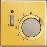 JUNG LS 990 Блеск золота Термостат комнатный, 10(4)А, 220В, НЗ-контакт (TRGO231)