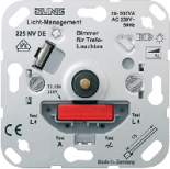 JUNG Мех Светорегулятор поворотно-нажимной 20-500 Вт/ВА для л/н и обмоточных трансформаторов (225NV