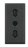 Axolute Розетка 2К+З, 10 и16 А 250 В~ с экранированными контактами, автоматические клеммы, цвет антр