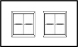 Axolute декоративные накладки прямоугольной формы, White, цвет белое стекло, на 2+2 модуля
