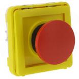 Кнопка экстренного отключения 3 А - 230 В Legrand Plexo желтая панель красная кнопка