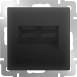 Розетка компьютерная двойная Ethernet RJ45 Werkel (черная)