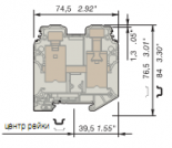 Клемма D70/22 винт 70мм.кв. серая