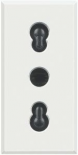 Axolute Розетка 2К+З, 10/16 А 250 В~  с экранированными контактами, цвет белый