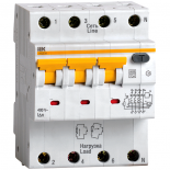 Автоматический трехполюсный выключатель дифференциального тока IEK АВДТ34 C32 A100
