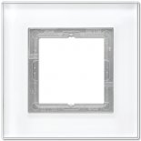 рамка однократная белое стекло серии LS Plus