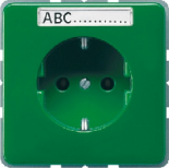 JUNG CD 500/CD plusЗеленый Розетка с/з с полем для надписи винт зажим (CD521NAGN)