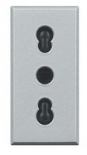 Axolute Розетка 2К+З, 10 и16 А 250 В~ с экранированными контактами, автоматические клеммы, цвет алюм